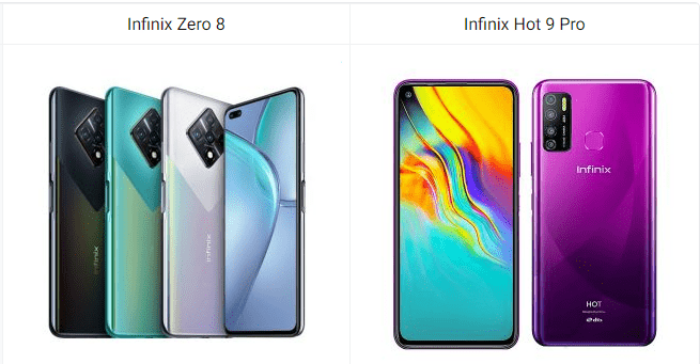 Infinix Zero 8 vs Infinix Hot 9 Pro