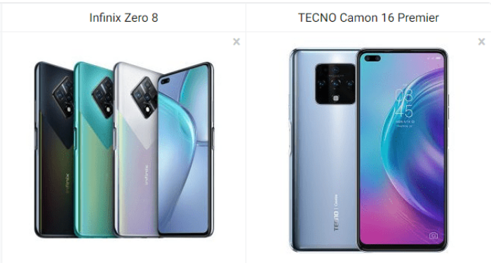 Infinix Zero 8 vs Tecno Camon 16 Premier