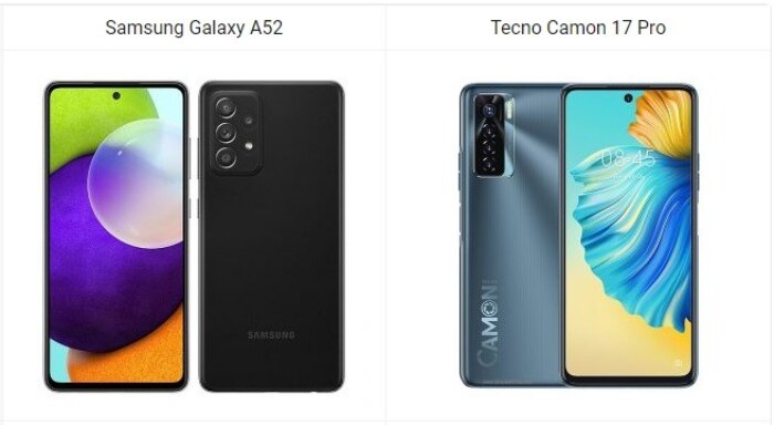 Samsung Galaxy A52 vs Tecno Camon 17 Pro