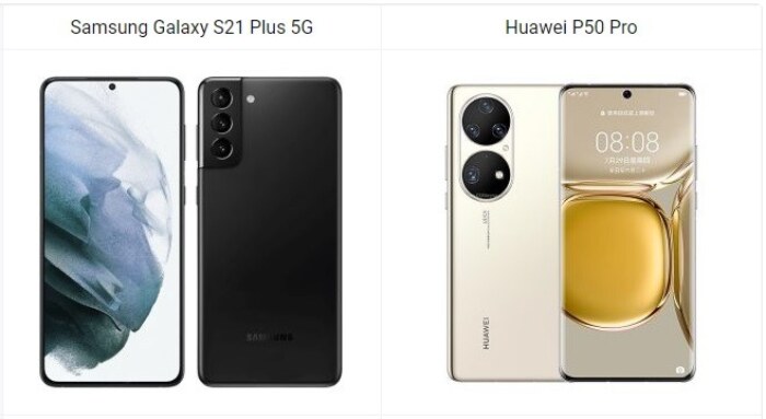 Samsung Galaxy S21 Plus vs Huawei P50 Pro