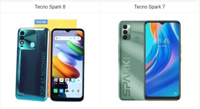 Tecno Spark 8 vs Spark 7