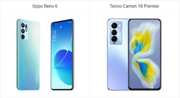 Oppo Reno 6 vs Tecno Camon 18 Premier