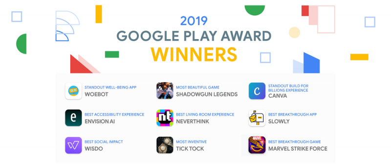 Google Yataja Apps Zilizoshinda Tuzo ya Google Play Awards 2019