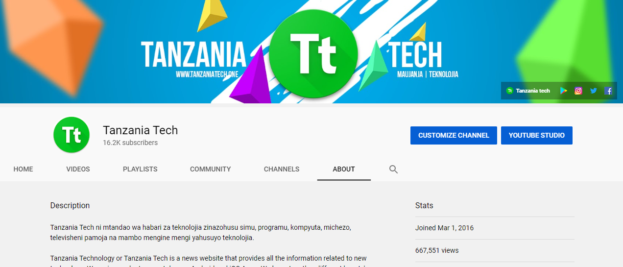 Channel Nzuri za Watanzania Kupitia Mtandao wa YouTube