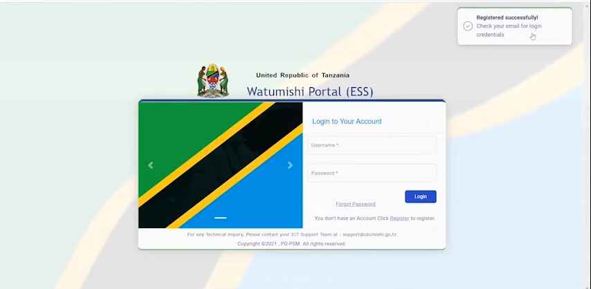 ESS Utumishi Login, Register and How to Use